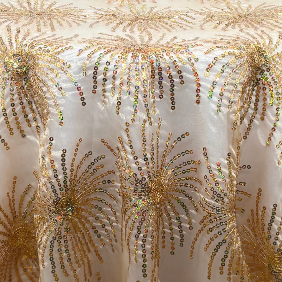 Sheer Fireworks, Gold Sequin