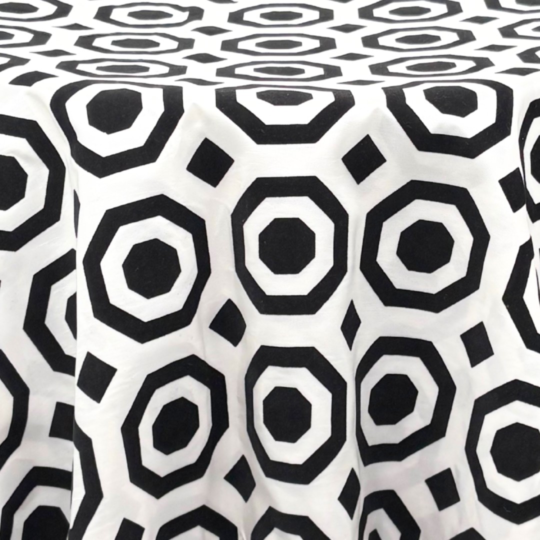 Black/White Velvet Octagon Small