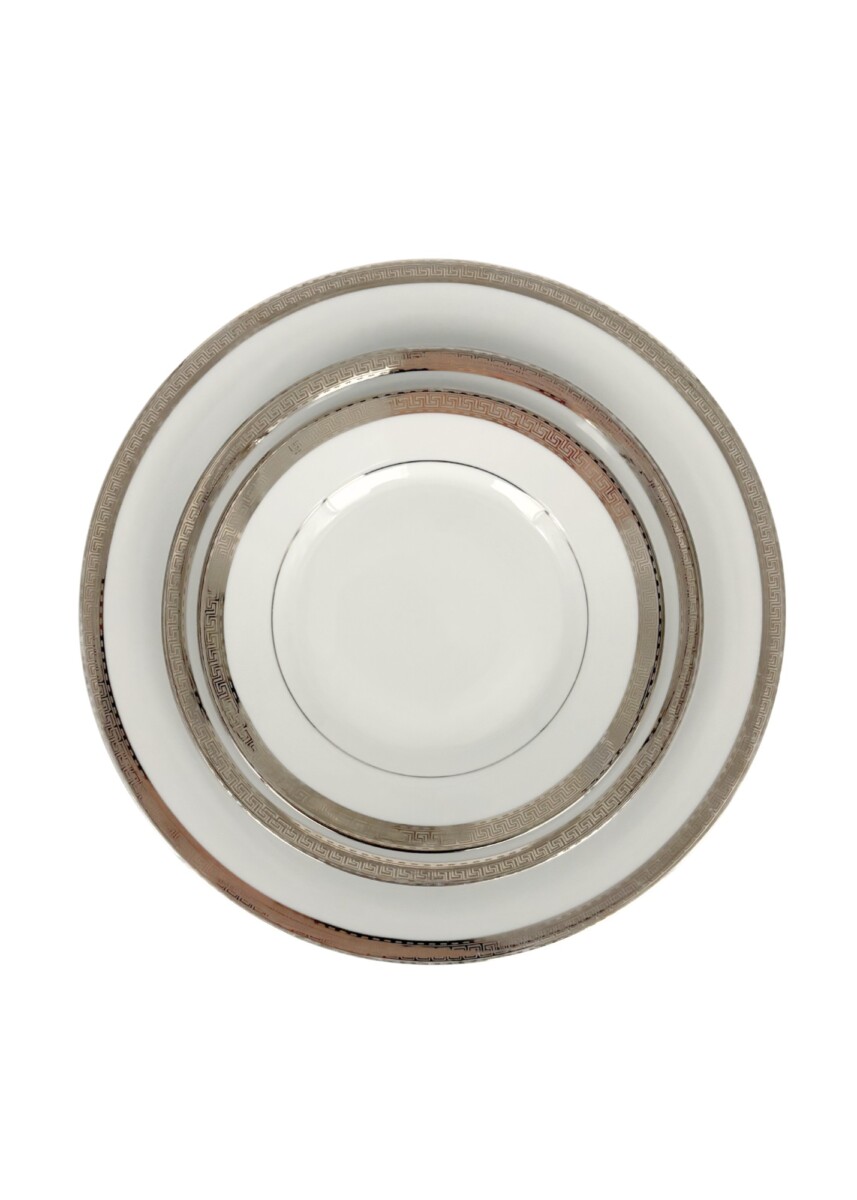 Luxor - White with Platinum Border