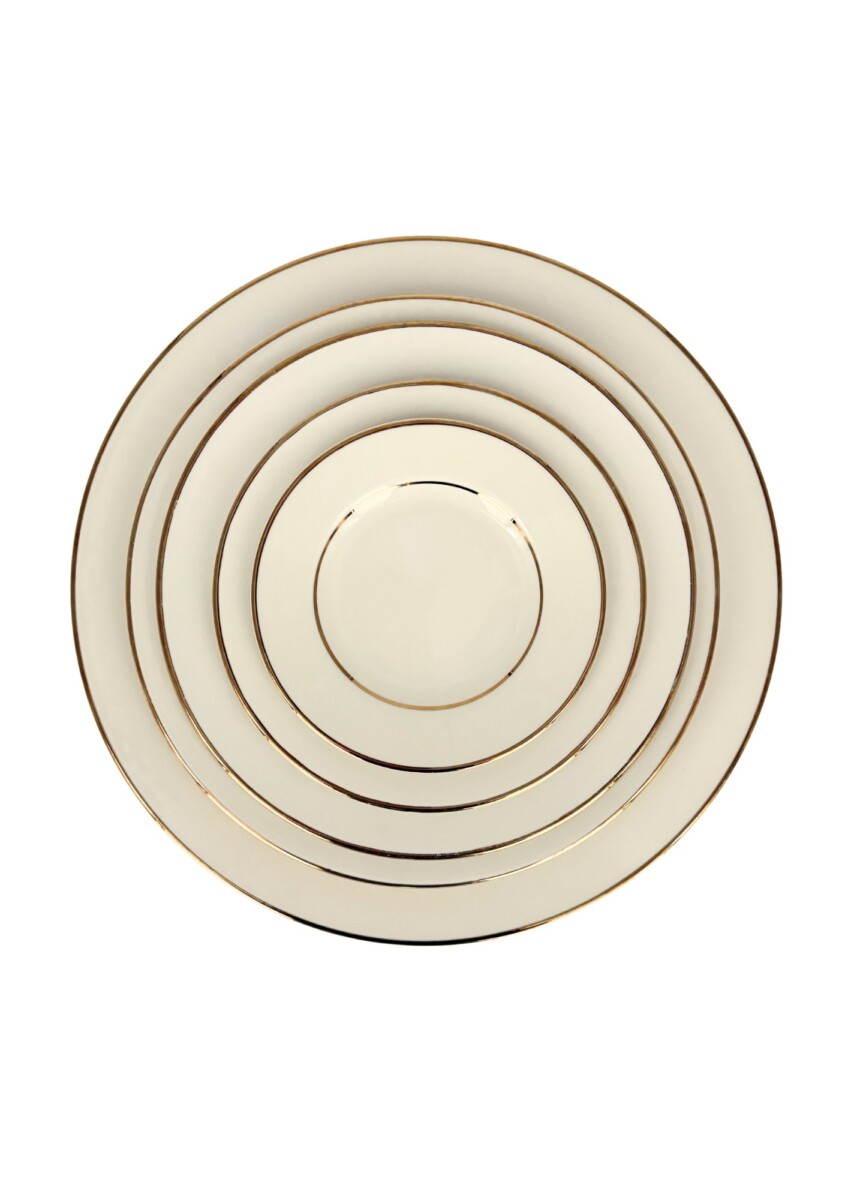 Traditional - Ivory with Gold Band