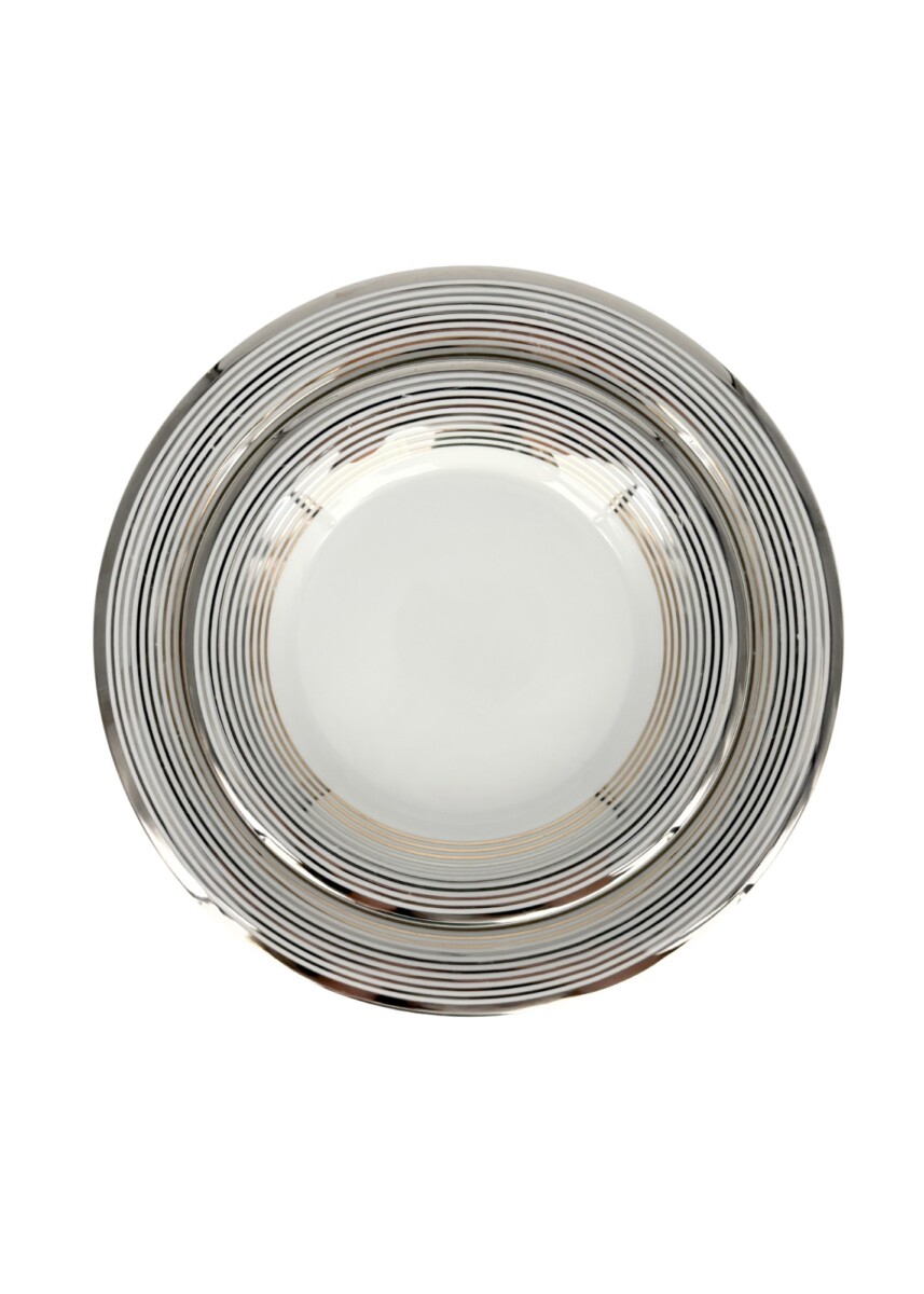 Tulipan - White with Silver Rim